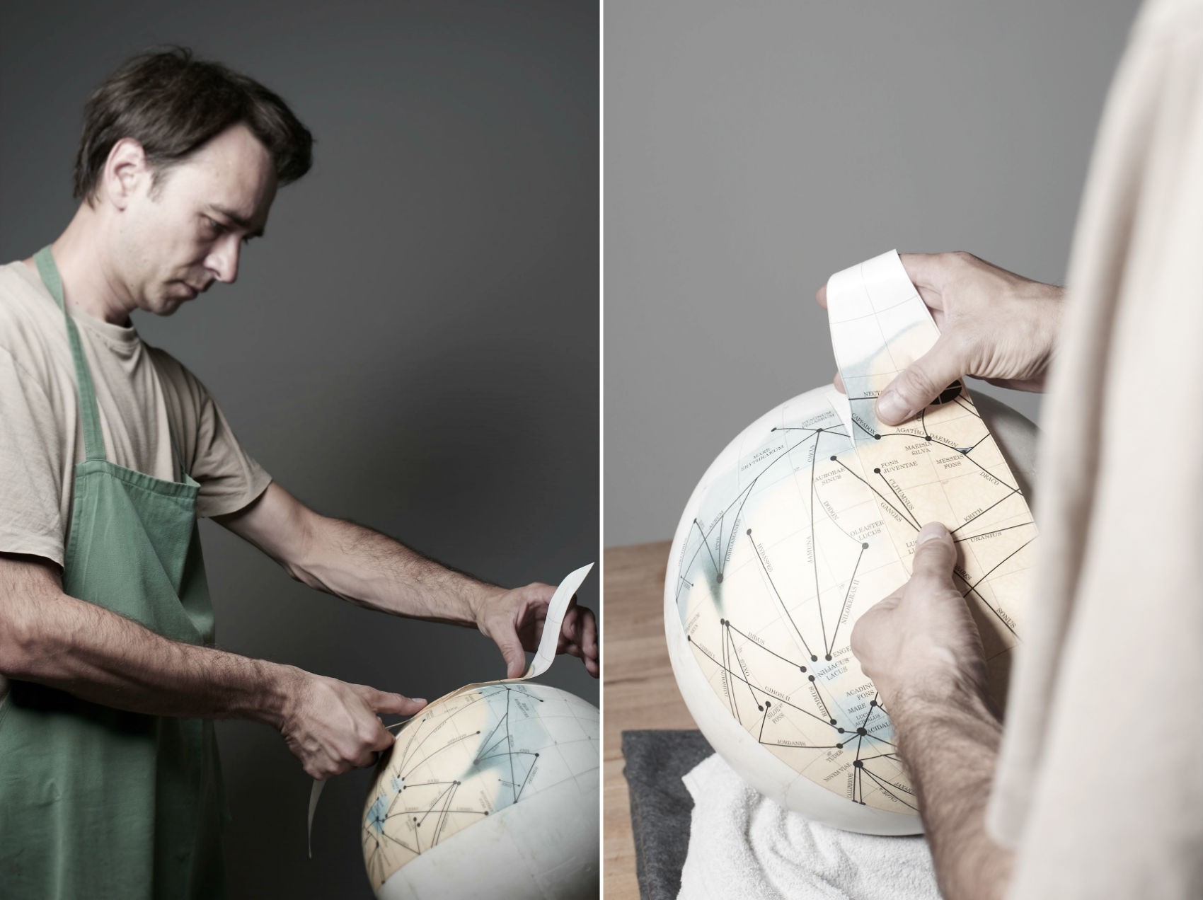 Mars Globes, Michael Plichta al lavoro su un mappamondo